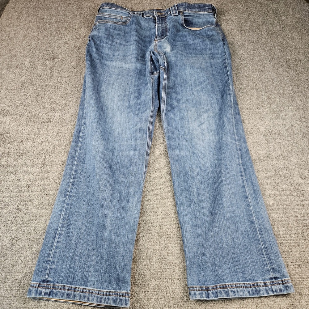 Duluth Trading Co Ballroom Double Flex Jeans Mens 36x30 Relaxed Fit Blue Denim